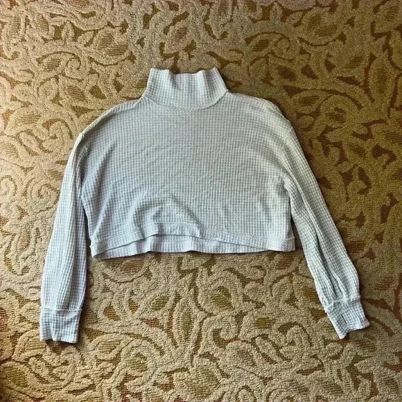 Free People Waffle Knit Cropped Sweater - Picture 1 of 5